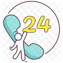24/7 Service  Icon