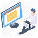 Online Support Call Service 247 Service Icon
