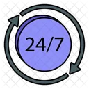 247 Service 24 Hour Services Customer Service Icon