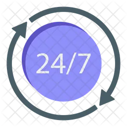 24/7 Service  Icon
