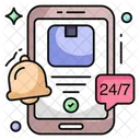 247 Hr Service 247 Hr Support Mobile Chat Icon