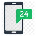 24 시간 채팅 모바일 채팅 모바일 메시지 아이콘