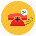 전화 서비스 24 시간 헬프라인 24 시간 서비스 아이콘