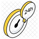 24 Hr Service 24 Hr Support Round The Clock Icon