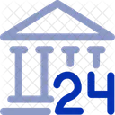 24 X 7 Bank Online Banking Digital Transactions Icon