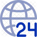 24 X 7 Global Worldwide Connectivity Icon
