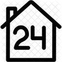 24 X 7 Home Home Security Icon