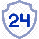 24 X 7 Security Security Protection Icon