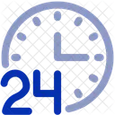 24 X 7 Time Time Clock Icon