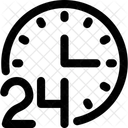 24 X 7 Time Time Clock Icon