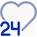 24 X 7 Heart Availability Service Icon