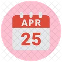 25 April April 25 25 Date Icon