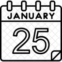 Janeiro Calendario Data Ícone