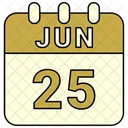 Junio Fecha Calendario Icono