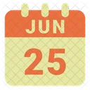 Junio Fecha Calendario Icono