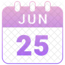 Junio Fecha Calendario Icono