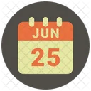 Junio Fecha Calendario Icono