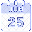 Junio Fecha Calendario Icono