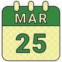 Marzo Fecha Calendario Icono