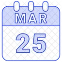 Marzo Fecha Calendario Icono