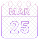 Marzo Fecha Calendario Icono