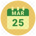 Marzo Fecha Calendario Icono