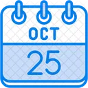 Octubre Dias Del Calendario Hora Y Fecha Icono