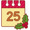 25 December Christmas Day Calendar Icon