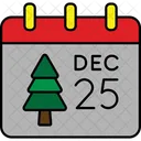 Calendar Date December Christmas Calendar Icon