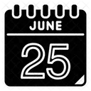 25 Juni Juni Kalendertag Symbol