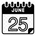 25 Juni Juni Kalendertag Symbol