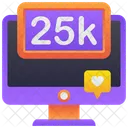 25 K Resolution Resolution Screen Icon