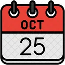 October Calendar Days Time And Date Icon