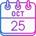 October Calendar Days Time And Date Icon