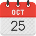 October Calendar Days Time And Date Icon