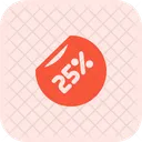 25 Percent Label Percent Label Discount Sticker Symbol