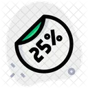 25 Percent Label Percent Label Discount Sticker Icon