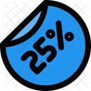 25 Percent Label  Icon