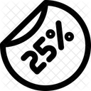 25 Percent Label  Icon