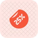 25 Percent Label Percent Label Discount Sticker Icon