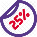 25 Percent Label  Icon