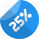 25 Percent Label Percent Label Discount Sticker Icon