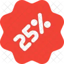 25 Percent Sticker Discount Sticker Percent Label Symbol