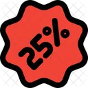25 Percent Sticker  Symbol