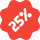 25 Percent Sticker Discount Sticker Percent Label Icon
