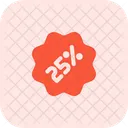 25 Percent Sticker Discount Sticker Percent Label Icon