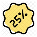 25 Percent Sticker Discount Sticker Percent Label Icon