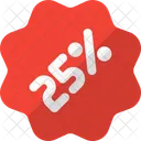 25 Percent Sticker Discount Sticker Percent Label Icon