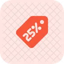 25 Percent Tag 25 Percent Label Discount Tag Icon