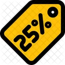 Etiqueta del 25 por ciento  Icono